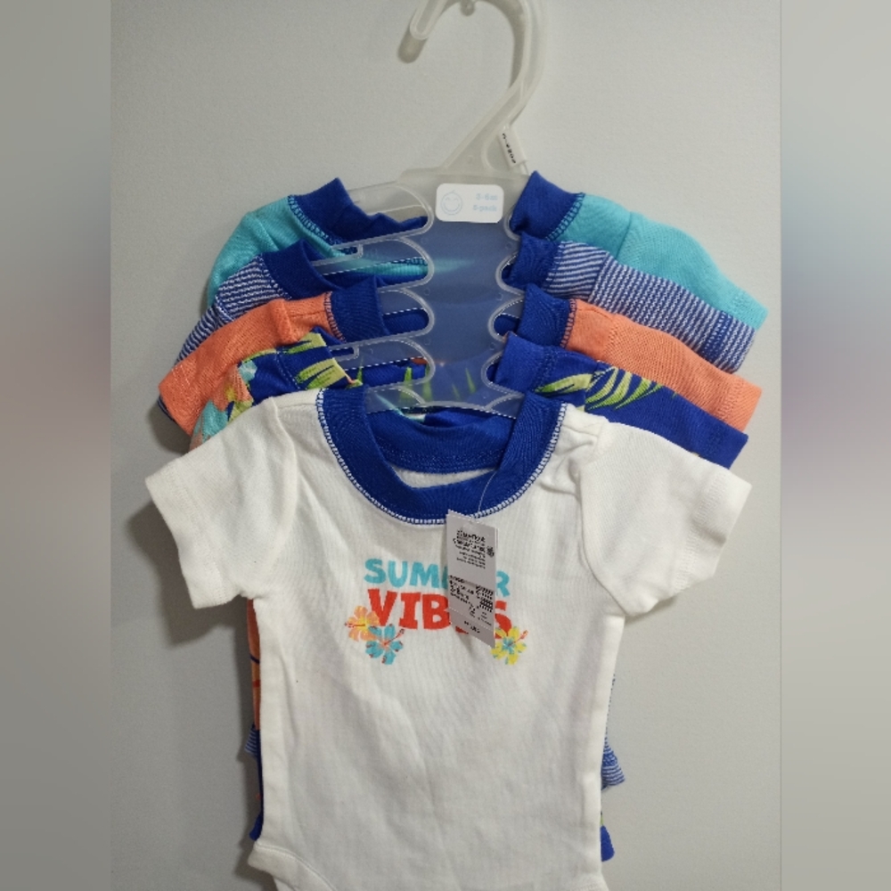 Baby Place (Childrens Place) Vibrant Blue and Orange Bodysuits